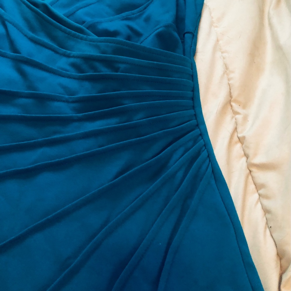 Le Chateau Blue sleeveless dress great for work or a night out.
